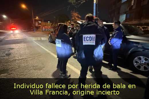 Individuo fallece por herida de bala en Villa Francia, origine incierto 