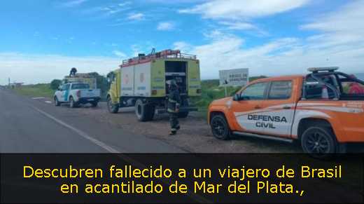 Descubren fallecido a un viajero de Brasil en acantilado de Mar del Plata