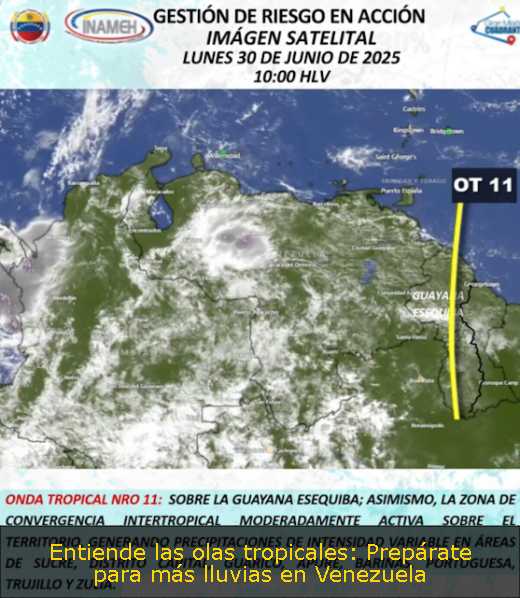 Entiende las olas tropicales: Prepárate para más lluvias en Venezuela