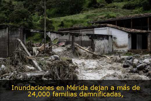 Inundaciones en Mérida dejan a más de 24,000 familias damnificadas