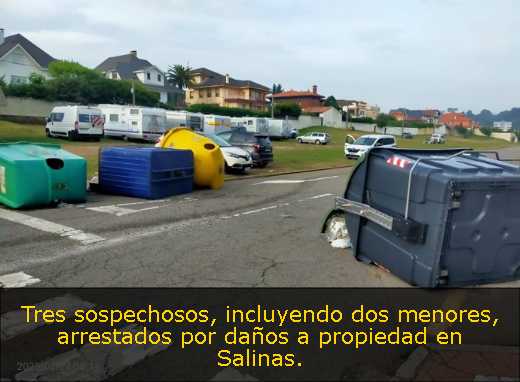 Tres sospechosos, incluyendo dos menores, arrestados por daños a propiedad en Salinas. 