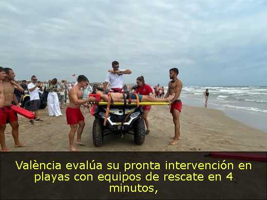 València evalúa su pronta intervención en playas con equipos de rescate en 4 minutos