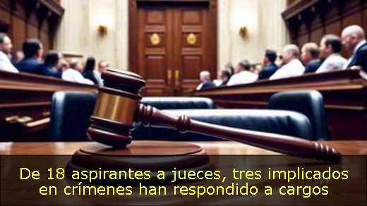 De 18 aspirantes a jueces, tres implicados en crímenes han respondido a cargos 