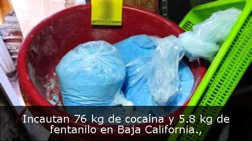 Incautan 76 kg de cocaína y 5.8 kg de fentanilo en Baja California