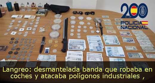 Langreo: desmantelada banda que robaba en coches y atacaba polígonos industriales 