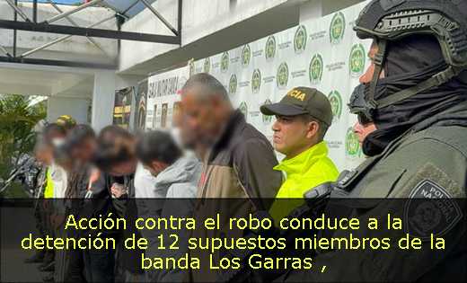Acción contra el robo conduce a la detención de 12 supuestos miembros de la banda Los Garras 