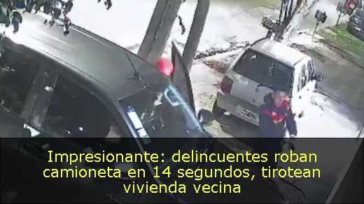 Impresionante: delincuentes roban camioneta en 14 segundos, tirotean vivienda vecina<p>