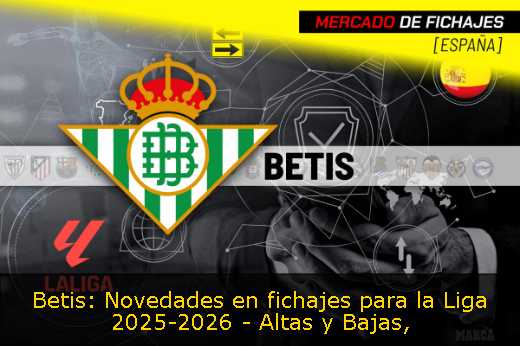 Betis: Novedades en fichajes para la Liga 2025-2026 - Altas y Bajas