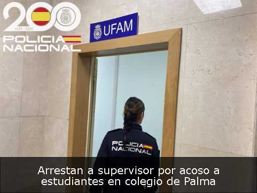 Arrestan a supervisor por acoso a estudiantes en colegio de Palma 