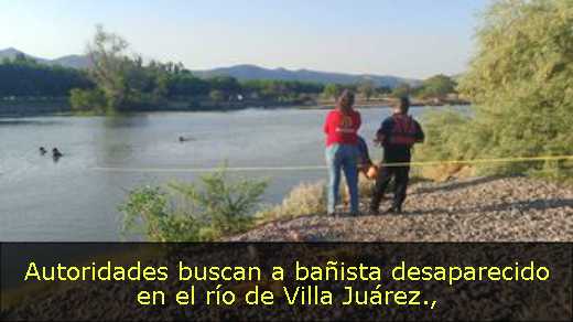 Autoridades buscan a bañista desaparecido en el río de Villa Juárez