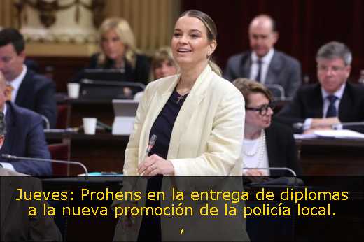 Jueves: Prohens en la entrega de diplomas a la nueva promoción de la policía local. 