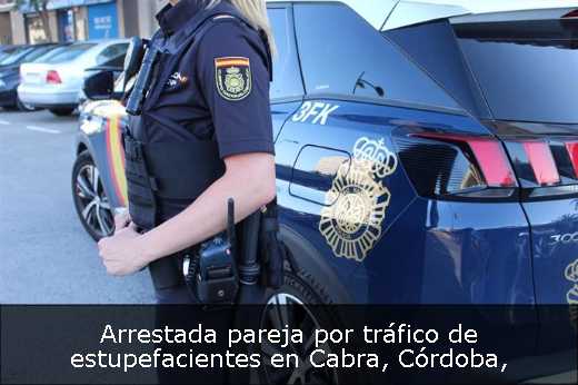 Arrestada pareja por tráfico de estupefacientes en Cabra, Córdoba