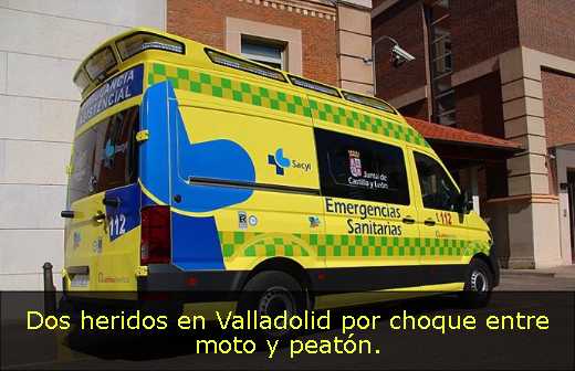 Dos heridos en Valladolid por choque entre moto y peatón