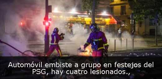 Automóvil embiste a grupo en festejos del PSG, hay cuatro lesionados