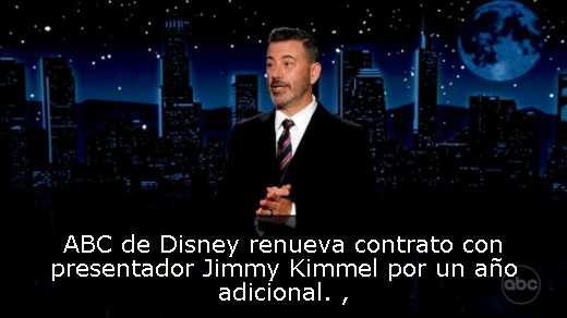 ABC de Disney renueva contrato con presentador Jimmy Kimmel por un año adicional. 