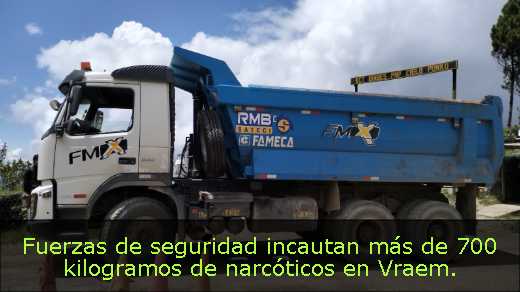 Fuerzas de seguridad incautan más de 700 kilogramos de narcóticos en Vraem