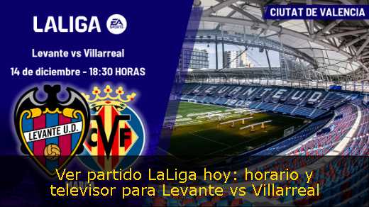 Ver partido LaLiga hoy: horario y televisor para Levante vs Villarreal