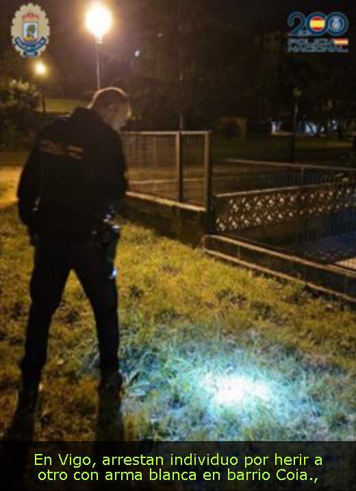 En Vigo, arrestan individuo por herir a otro con arma blanca en barrio Coia