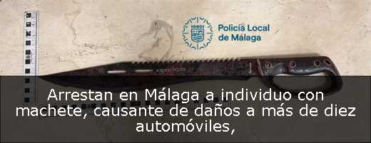 Arrestan en Málaga a individuo con machete, causante de daños a más de diez automóviles Arrestan en Málaga a individuo con machete, causante de daños a más de diez automóviles