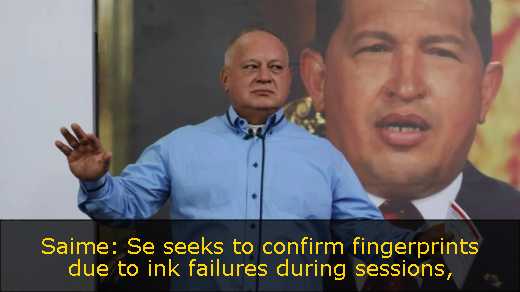 Saime: Se seeks to confirm fingerprints due to ink failures during sessions