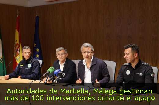 Autoridades de Marbella, Málaga gestionan más de 100 intervenciones durante el apagó