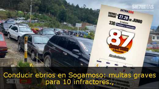 Conducir ebrios en Sogamoso: multas graves para 10 infractores