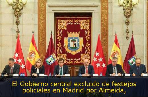 El Gobierno central excluido de festejos policiales en Madrid por Almeida
