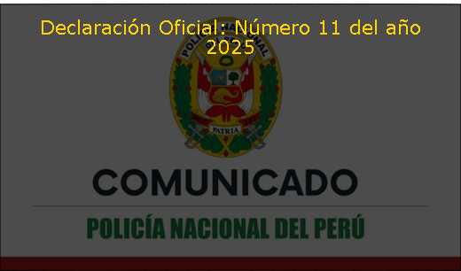 Declaración Oficial: Número 11 del año 2025 