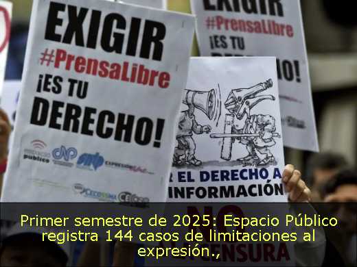 Primer semestre de 2025: Espacio Público registra 144 casos de limitaciones al expresión