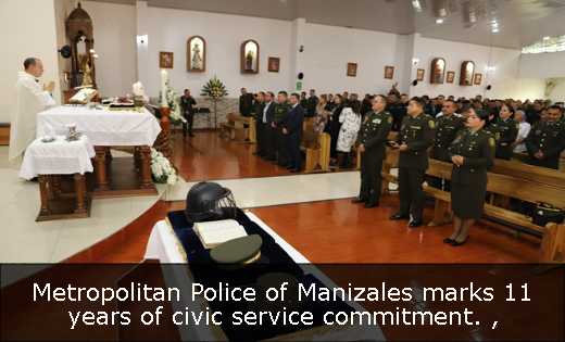 Metropolitan Police of Manizales marks 11 years of civic service commitment. 