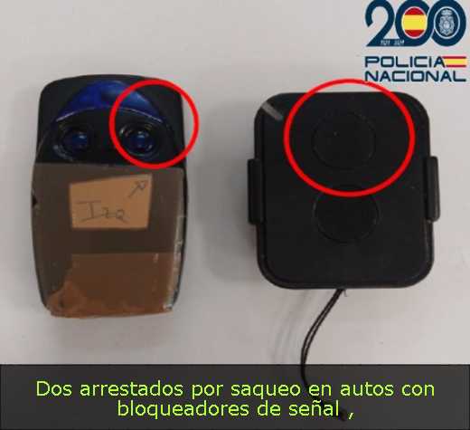 Dos arrestados por saqueo en autos con bloqueadores de señal 