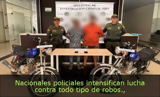 Nacionales policiales intensifican lucha contra todo tipo de robos