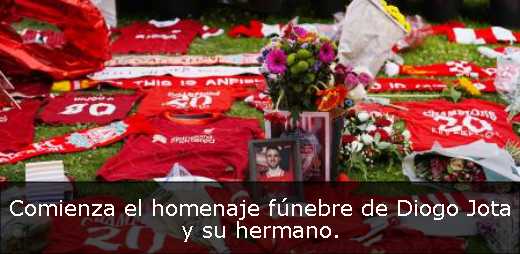 Comienza el homenaje fúnebre de Diogo Jota y su hermano