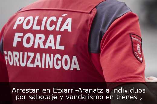 Arrestan en Etxarri-Aranatz a individuos por sabotaje y vandalismo en trenes 