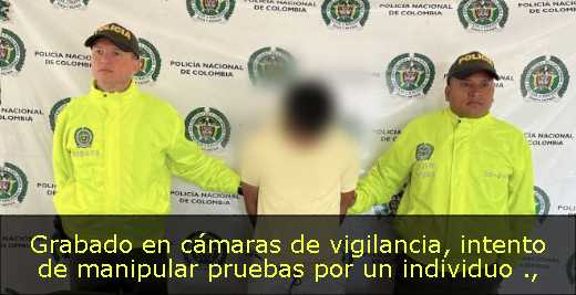 Grabado en cámaras de vigilancia, intento de manipular pruebas por un individuo 