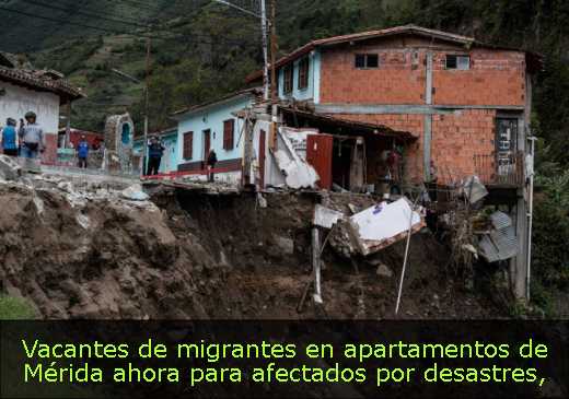 Vacantes de migrantes en apartamentos de Mérida ahora para afectados por desastres