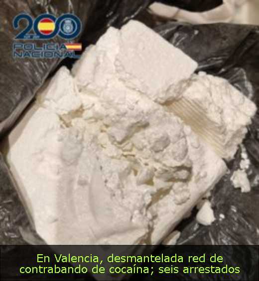 En Valencia, desmantelada red de contrabando de cocaína; seis arrestados<s>