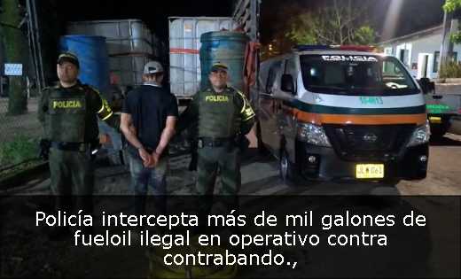 Policía intercepta más de mil galones de fueloil ilegal en operativo contra contrabando
