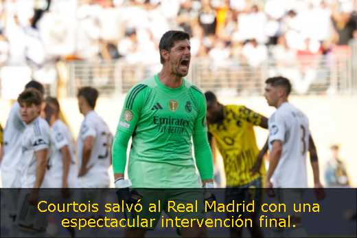 Courtois salvó al Real Madrid con una espectacular intervención final