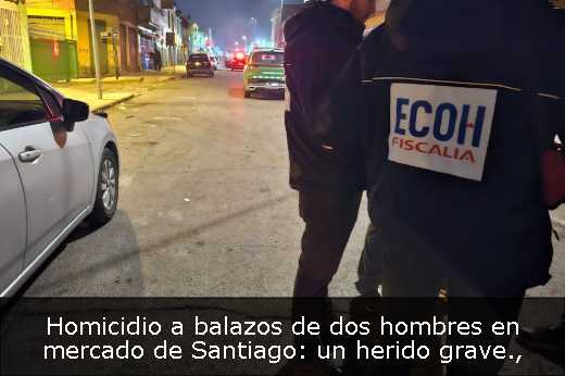 Homicidio a balazos de dos hombres en mercado de Santiago: un herido grave