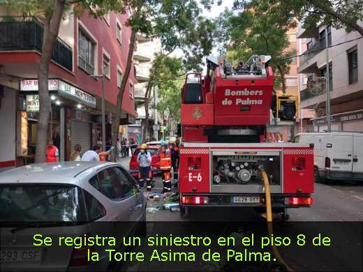 Se registra un siniestro en el piso 8 de la Torre Asima de Palma