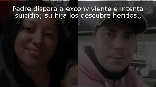 Padre dispara a exconviviente e intenta suicidio; su hija los descubre heridos