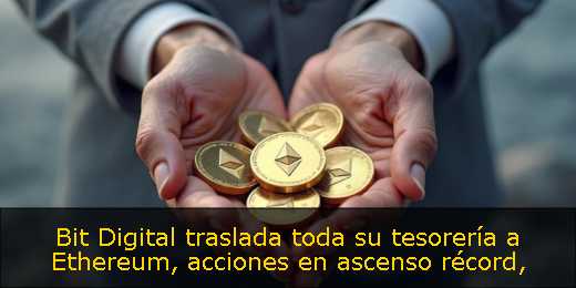 Bit Digital traslada toda su tesorería a Ethereum, acciones en ascenso récord