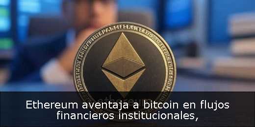Ethereum aventaja a bitcoin en flujos financieros institucionales