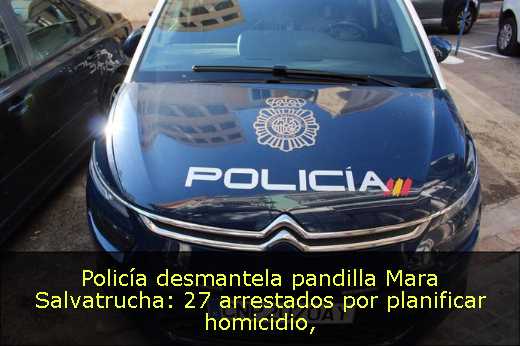 Policía desmantela pandilla Mara Salvatrucha: 27 arrestados por planificar homicidio