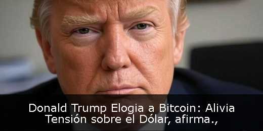Donald Trump Elogia a Bitcoin: Alivia Tensión sobre el Dólar, afirma