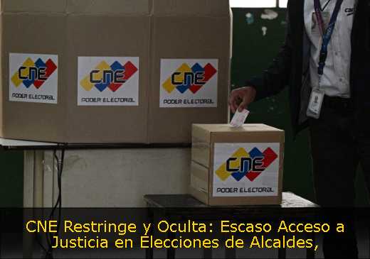 CNE Restringe y Oculta: Escaso Acceso a Justicia en Elecciones de Alcaldes