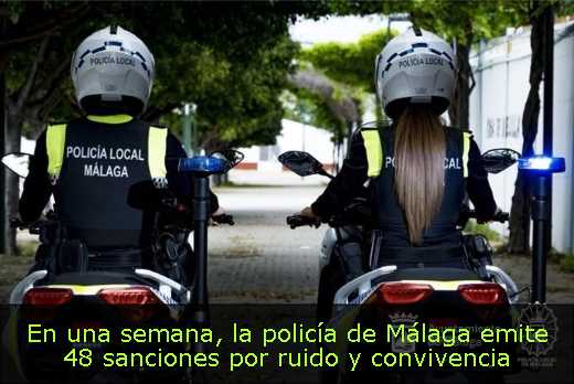 En una semana, la policía de Málaga emite 48 sanciones por ruido y convivencia
