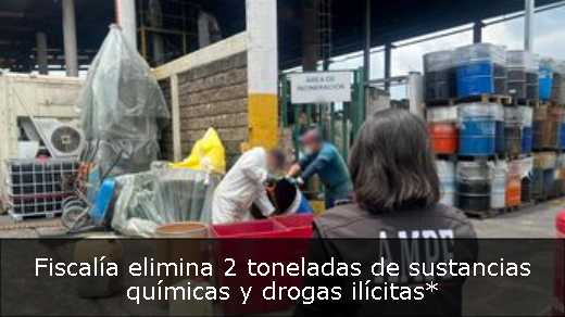 Fiscalía elimina 2 toneladas de sustancias químicas y drogas ilícitas*