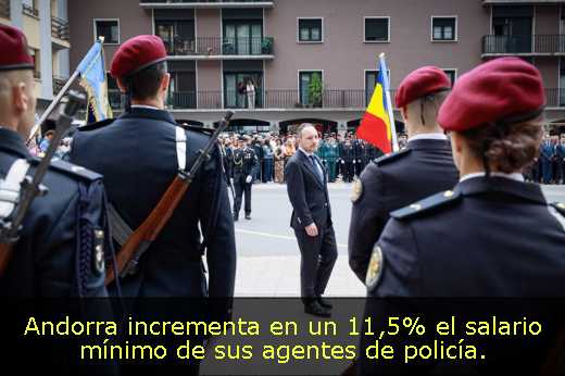 Andorra incrementa en un 11,5% el salario mínimo de sus agentes de policía